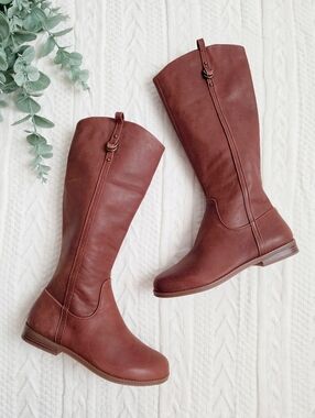 GB Girl Brown Genuine Leather Riding Boots Size 3M